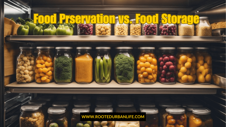 Jars of preserves on pantry shelves