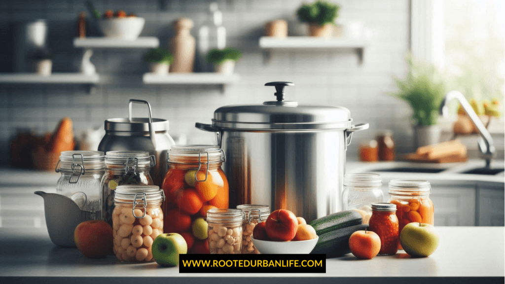 Must Have Home Canning Gadgets Displayed on a Kitchen Counter