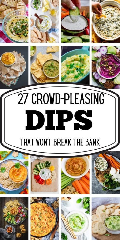 Collage of 16 dips arranged in a grid