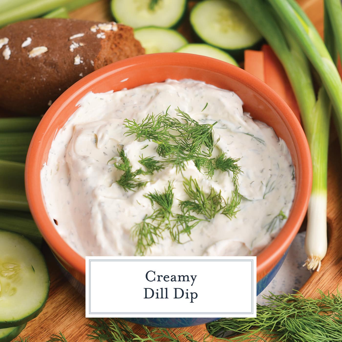 Dill-Dip close-up of a bowl of creamy dill dip