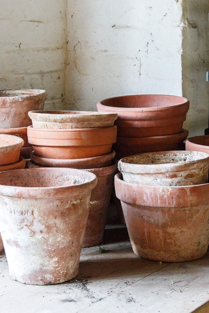Stacked terracotta pots