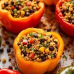 Quinoa stuffed peppers on a plate