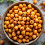 Bowl of crispy roasted chickpeas
