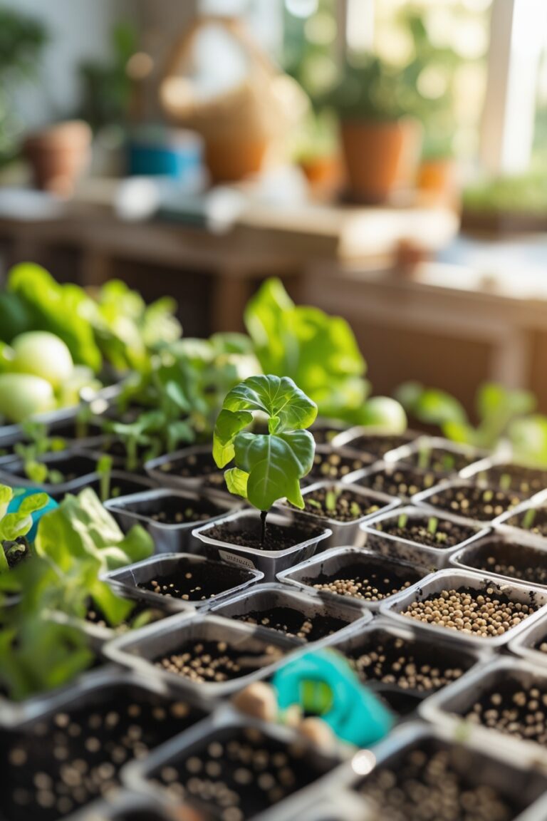 Seedlings on a counter