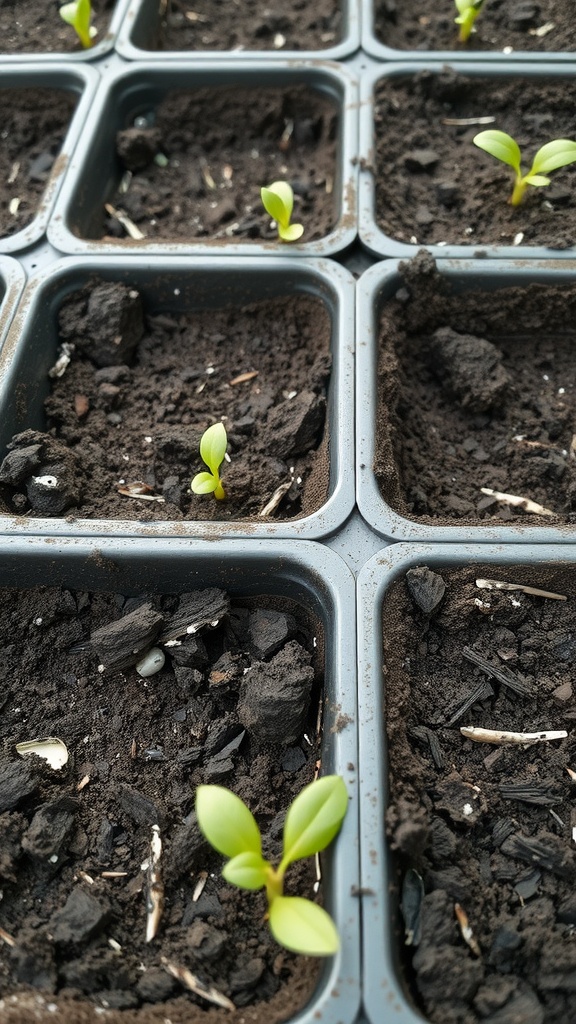 Seeds starting in plastic containers