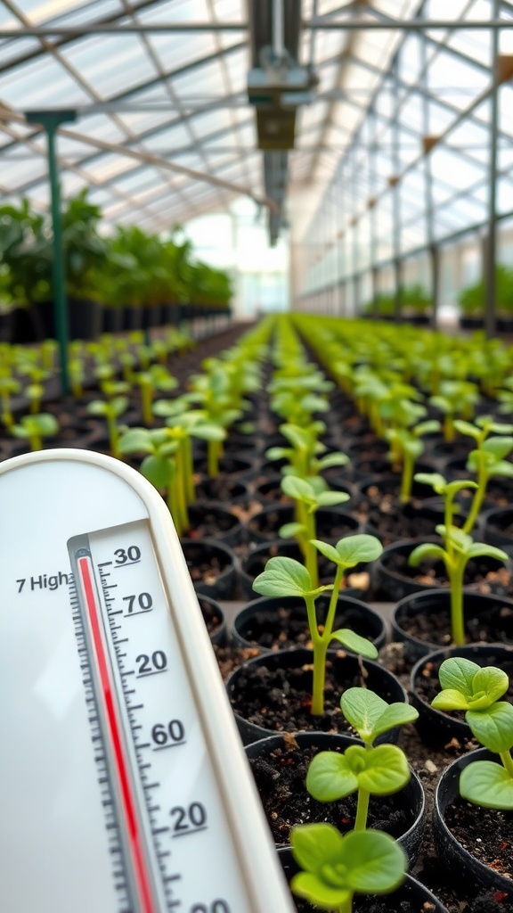 seedlings growing in temperature controlled space